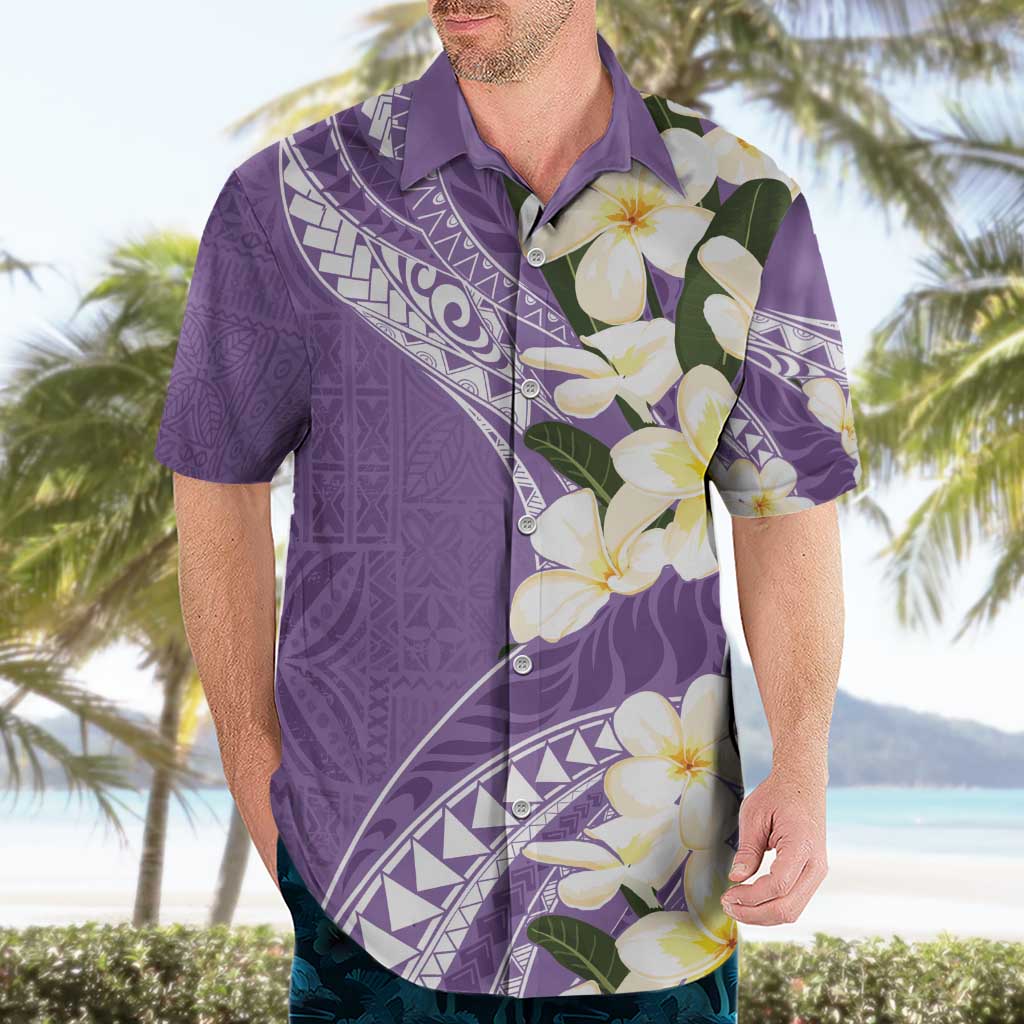 Aloha Hawaii Festive Hawaiian Shirt Frangipani Lace Classic - Lavender LT7 - Polynesian Pride