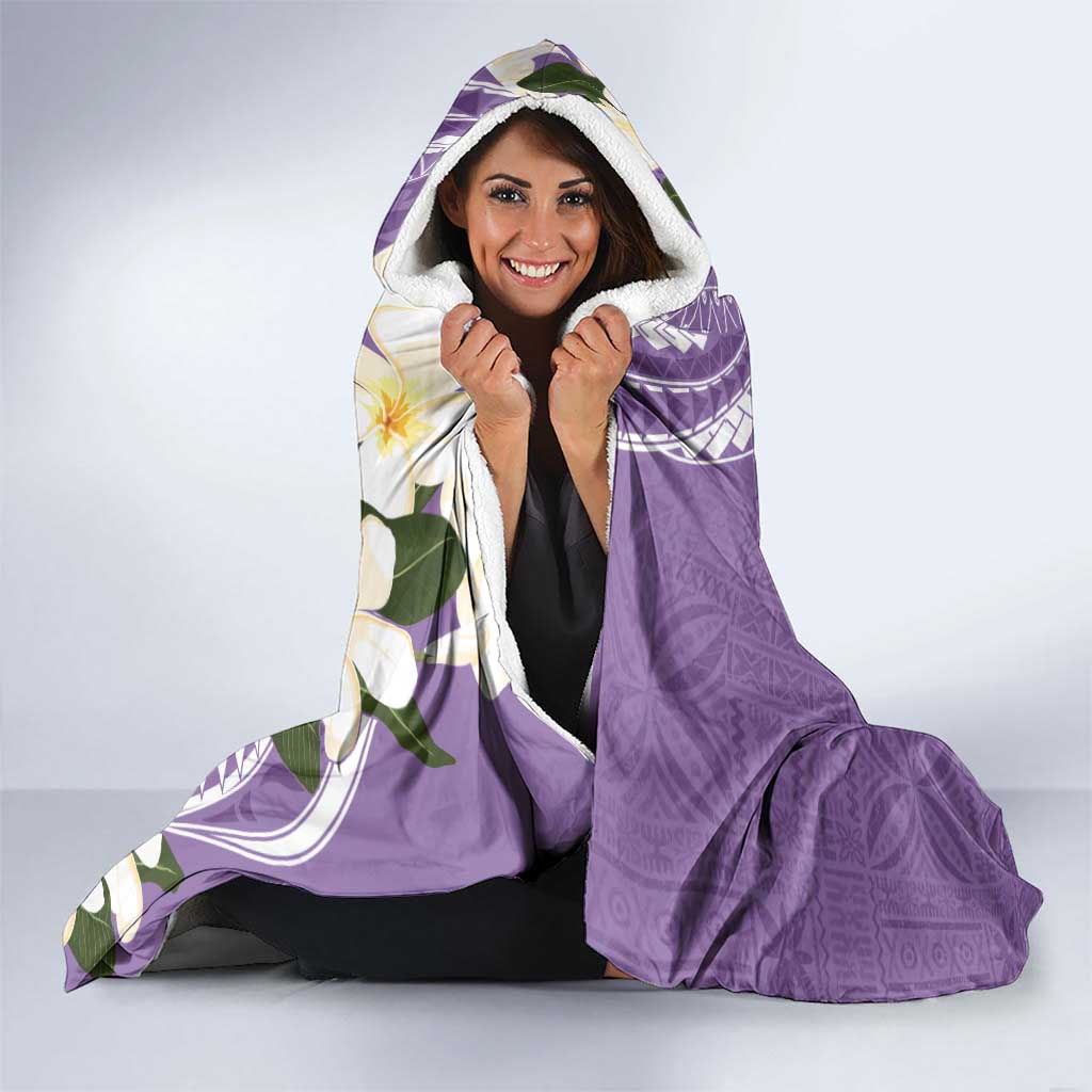 Aloha Hawaii Festive Hooded Blanket Frangipani Lace Classic - Lavender LT7 - Polynesian Pride