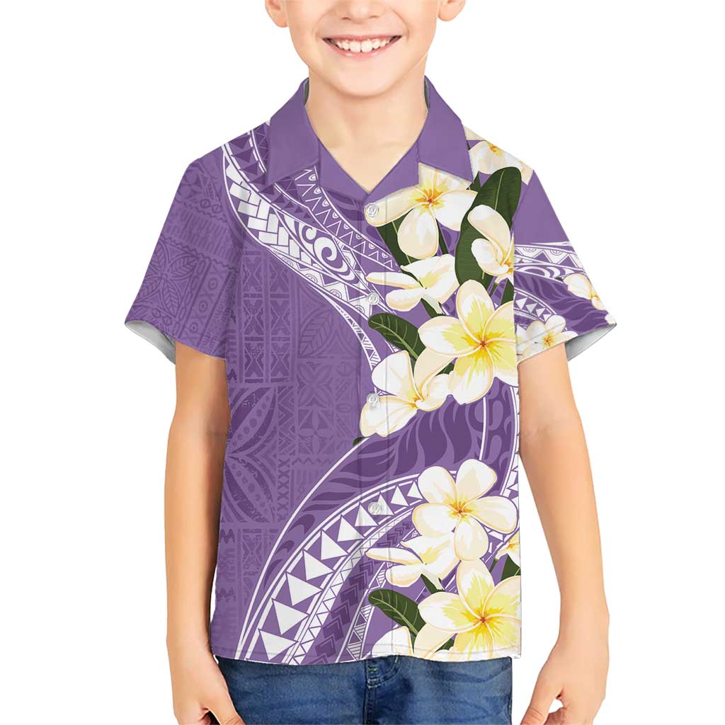 Aloha Hawaii Festive Kid Hawaiian Shirt Frangipani Lace Classic - Lavender