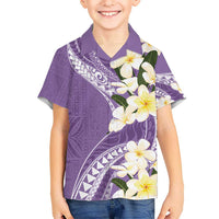 Aloha Hawaii Festive Kid Hawaiian Shirt Frangipani Lace Classic - Lavender
