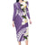 Aloha Hawaii Festive Long Sleeve Bodycon Dress Frangipani Lace Classic - Lavender