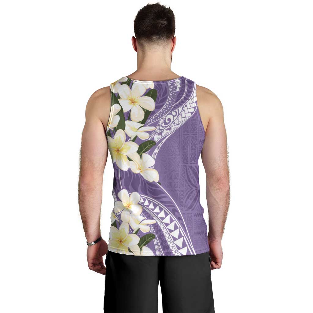 Aloha Hawaii Festive Men Tank Top Frangipani Lace Classic - Lavender LT7 - Polynesian Pride