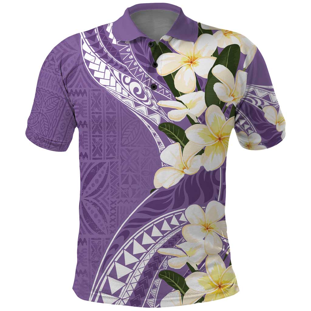 Aloha Hawaii Festive Polo Shirt Frangipani Lace Classic - Lavender