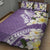 Aloha Hawaii Festive Quilt Bed Set Frangipani Lace Classic - Lavender