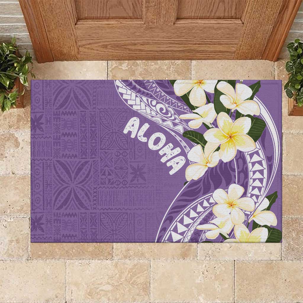 Aloha Hawaii Festive Rubber Doormat Frangipani Lace Classic - Lavender LT7 Lavender - Polynesian Pride