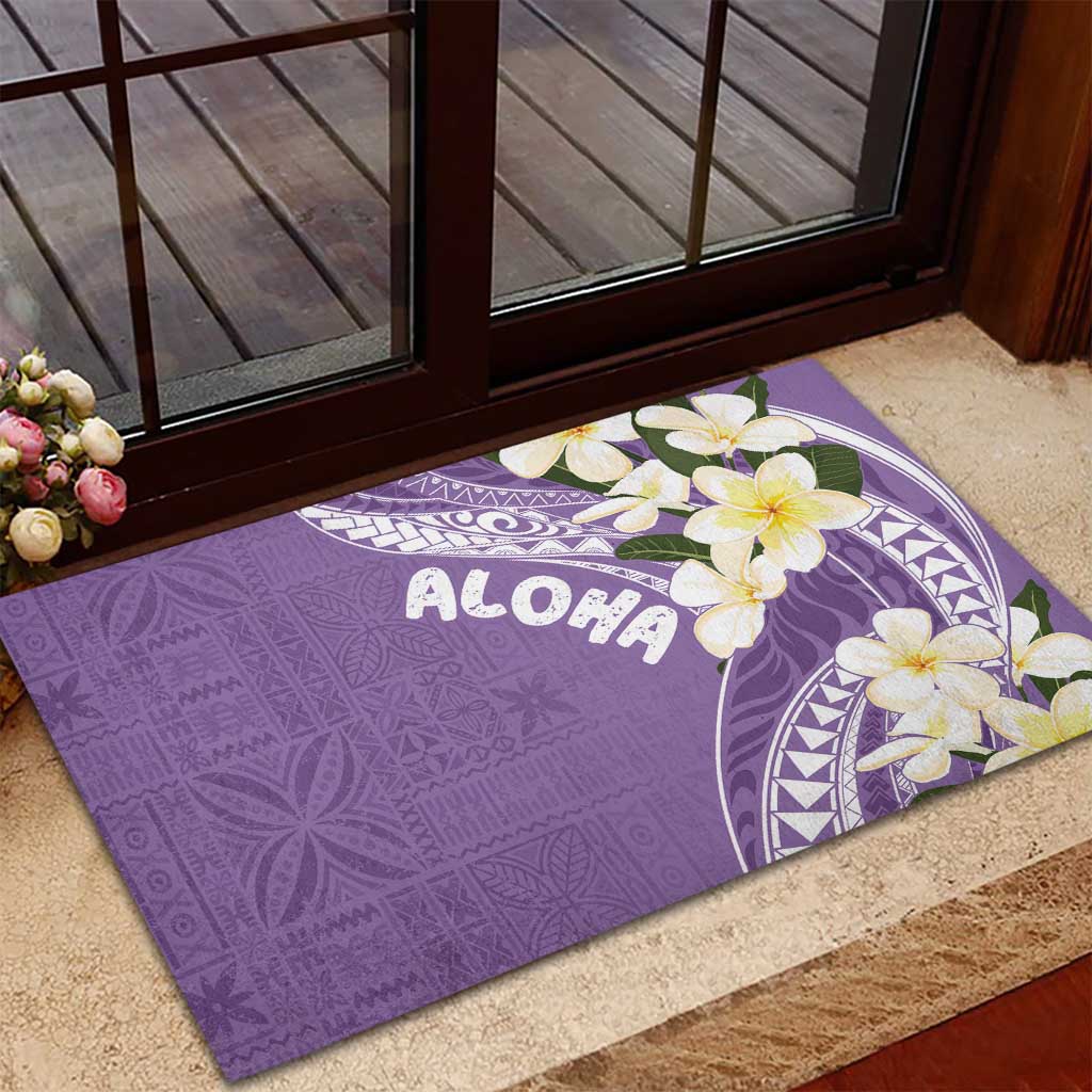 Aloha Hawaii Festive Rubber Doormat Frangipani Lace Classic - Lavender LT7 - Polynesian Pride