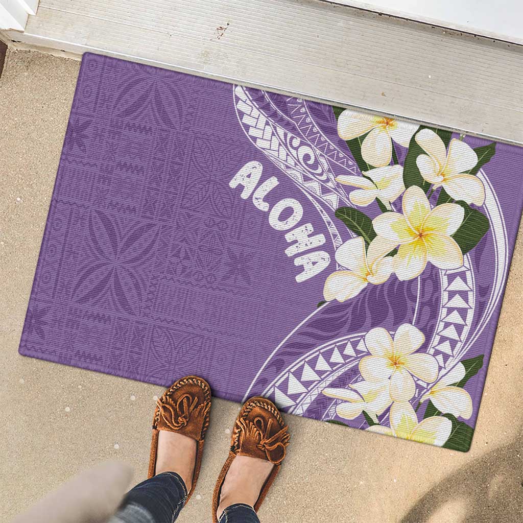 Aloha Hawaii Festive Rubber Doormat Frangipani Lace Classic - Lavender LT7 - Polynesian Pride