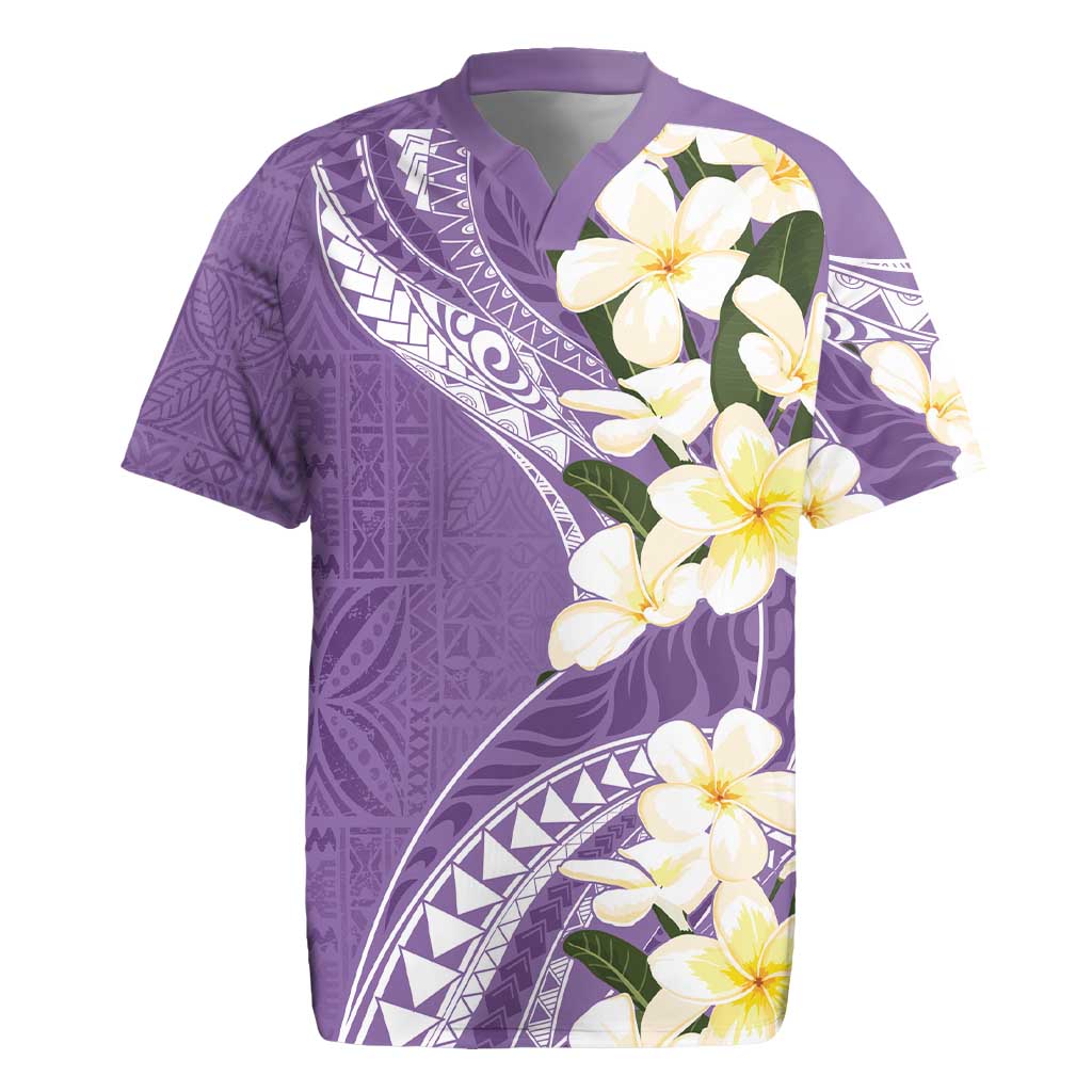 Aloha Hawaii Festive Rugby Jersey Frangipani Lace Classic - Lavender LT7 Lavender - Polynesian Pride