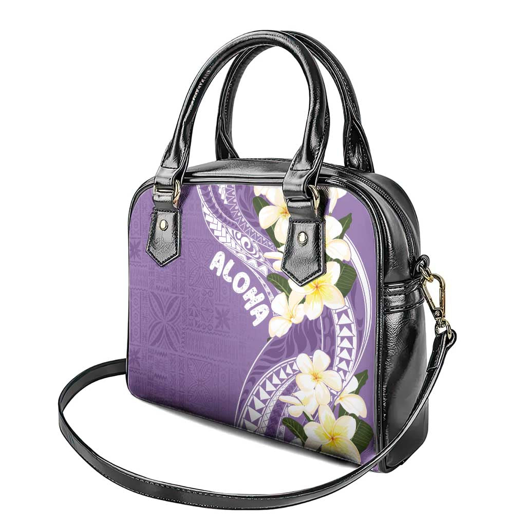 Aloha Hawaii Festive Shoulder Handbag Frangipani Lace Classic - Lavender