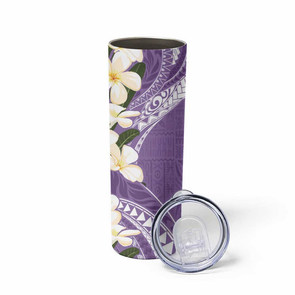 Aloha Hawaii Festive Skinny Tumbler Frangipani Lace Classic - Lavender
