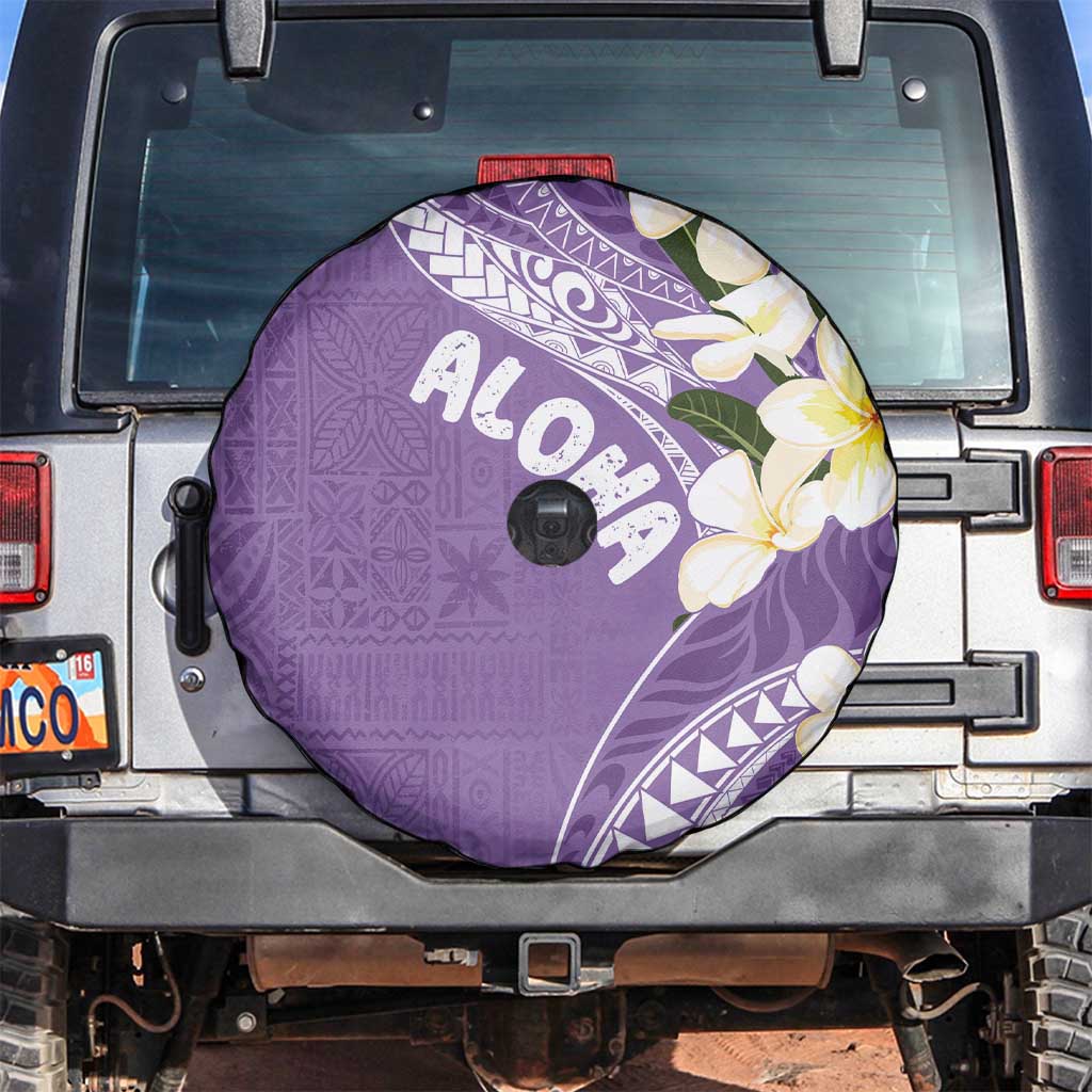 Aloha Hawaii Festive Spare Tire Cover Frangipani Lace Classic - Lavender