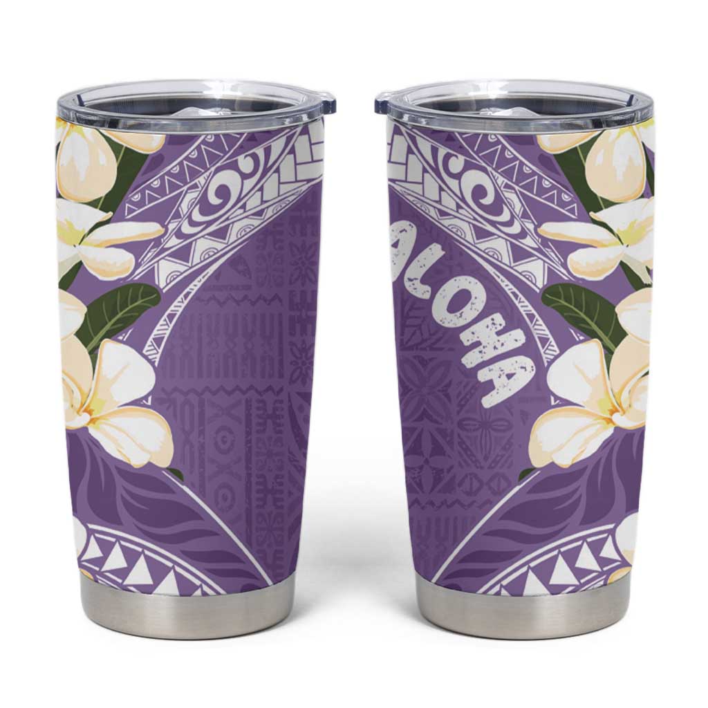 Aloha Hawaii Festive Tumbler Cup Frangipani Lace Classic - Lavender