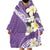 Aloha Hawaii Festive Wearable Blanket Hoodie Frangipani Lace Classic - Lavender