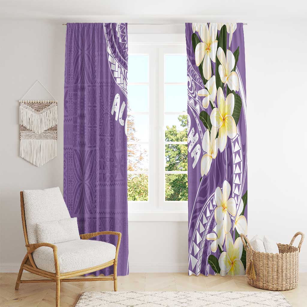 Aloha Hawaii Festive Window Curtain Frangipani Lace Classic - Lavender LT7 - Polynesian Pride