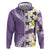 Aloha Hawaii Festive Zip Hoodie Frangipani Lace Classic - Lavender