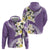 Aloha Hawaii Festive Zip Hoodie Frangipani Lace Classic - Lavender