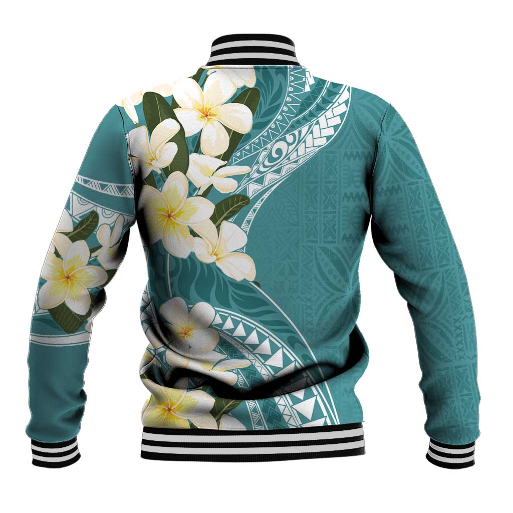 Aloha Hawaii Festive Baseball Jacket Frangipani Lace Classic - Teal LT7 - Polynesian Pride