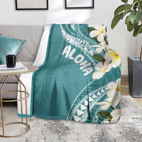 Aloha Hawaii Festive Blanket Frangipani Lace Classic - Teal LT7 - Polynesian Pride