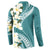 Aloha Hawaii Festive Button Sweatshirt Frangipani Lace Classic - Teal