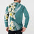 Aloha Hawaii Festive Button Sweatshirt Frangipani Lace Classic - Teal