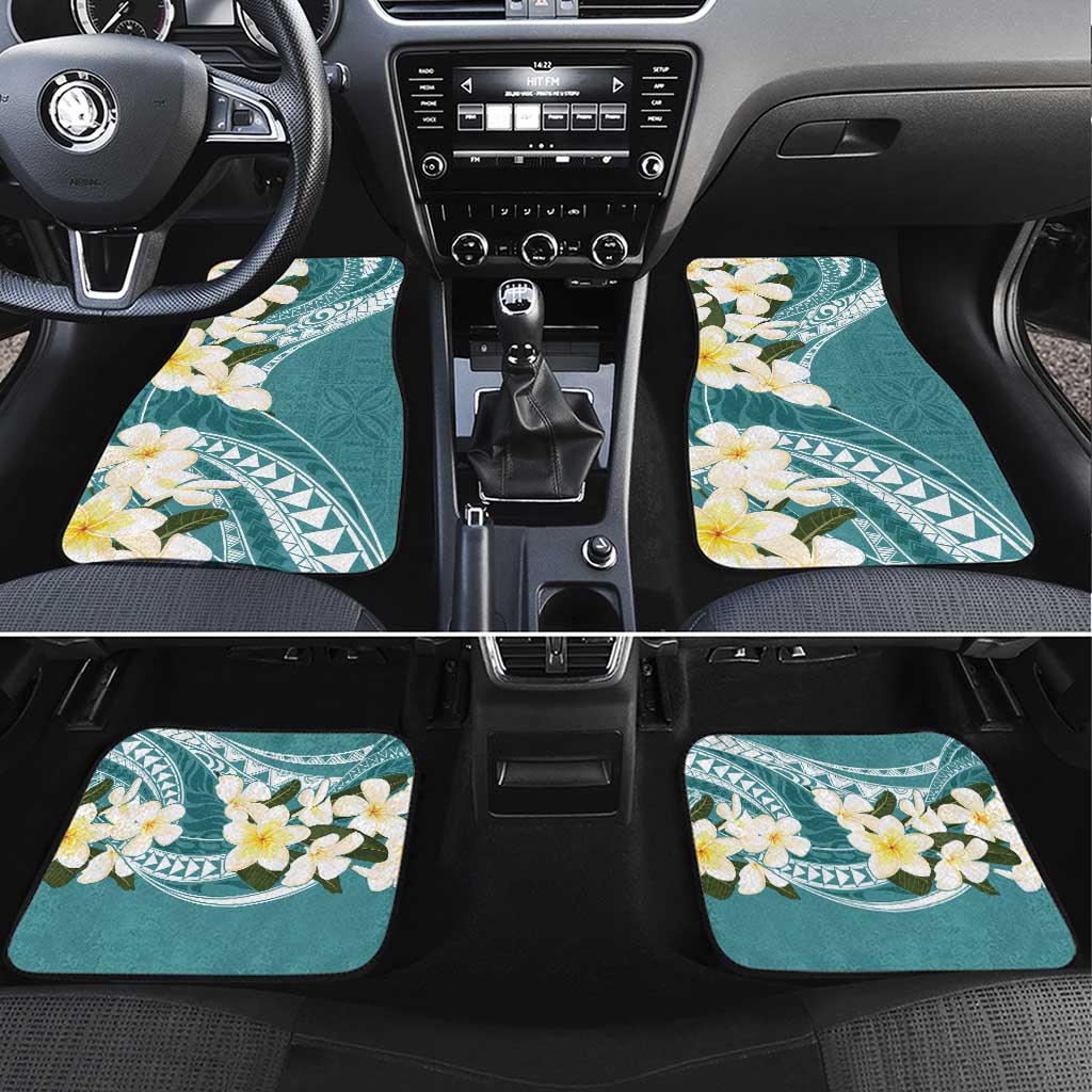 Aloha Hawaii Festive Car Mats Frangipani Lace Classic - Teal