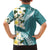 Aloha Hawaii Festive Family Matching Long Sleeve Bodycon Dress and Hawaiian Shirt Frangipani Lace Classic - Teal