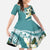 Aloha Hawaii Festive Family Matching Mermaid Dress and Hawaiian Shirt Frangipani Lace Classic - Teal