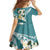 Aloha Hawaii Festive Family Matching Mermaid Dress and Hawaiian Shirt Frangipani Lace Classic - Teal