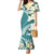 Aloha Hawaii Festive Family Matching Mermaid Dress and Hawaiian Shirt Frangipani Lace Classic - Teal