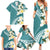 Aloha Hawaii Festive Family Matching Summer Maxi Dress and Hawaiian Shirt Frangipani Lace Classic - Teal