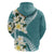 Aloha Hawaii Festive Hoodie Frangipani Lace Classic - Teal