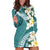 Aloha Hawaii Festive Hoodie Dress Frangipani Lace Classic - Teal