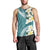 Aloha Hawaii Festive Men Tank Top Frangipani Lace Classic - Teal