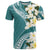 Aloha Hawaii Festive T Shirt Frangipani Lace Classic - Teal