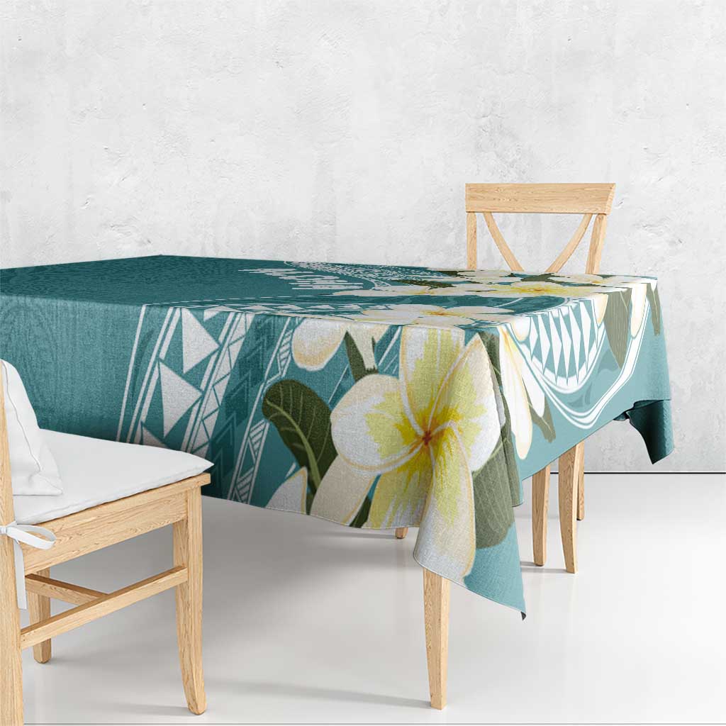 Aloha Hawaii Festive Tablecloth Frangipani Lace Classic - Teal LT7 - Polynesian Pride