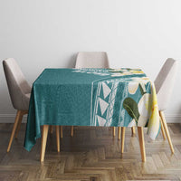 Aloha Hawaii Festive Tablecloth Frangipani Lace Classic - Teal LT7 - Polynesian Pride