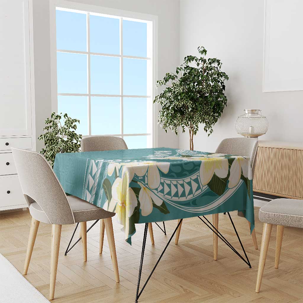Aloha Hawaii Festive Tablecloth Frangipani Lace Classic - Teal LT7 - Polynesian Pride