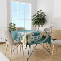 Aloha Hawaii Festive Tablecloth Frangipani Lace Classic - Teal LT7 - Polynesian Pride