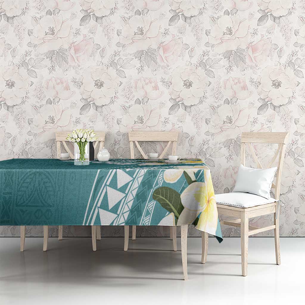 Aloha Hawaii Festive Tablecloth Frangipani Lace Classic - Teal LT7 - Polynesian Pride