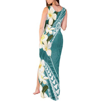 Aloha Hawaii Festive Tank Maxi Dress Frangipani Lace Classic - Teal