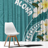 Aloha Hawaii Festive Window Curtain Frangipani Lace Classic - Teal LT7 - Polynesian Pride