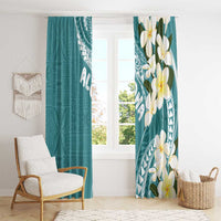 Aloha Hawaii Festive Window Curtain Frangipani Lace Classic - Teal LT7 - Polynesian Pride