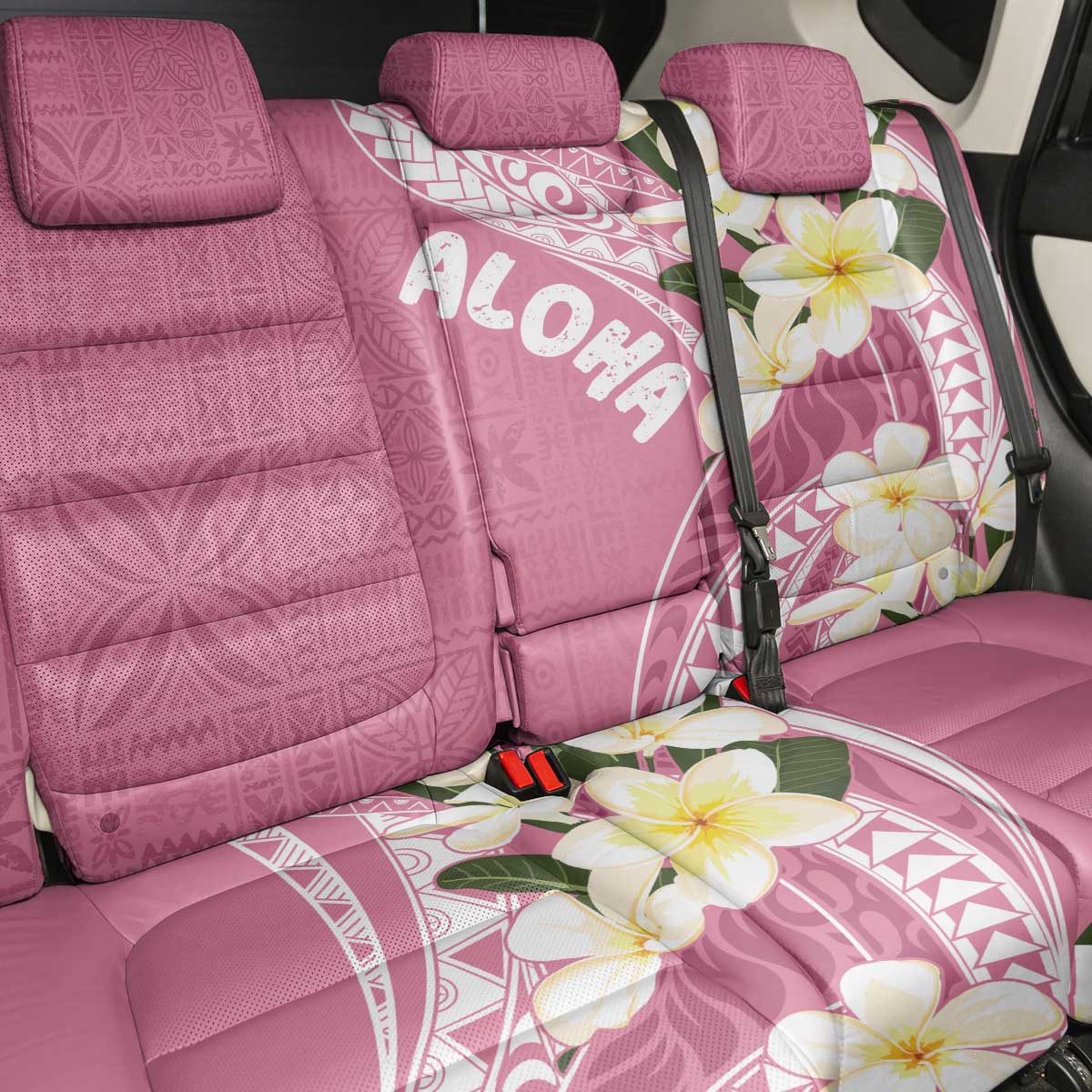 Aloha Hawaii Festive Back Car Seat Cover Frangipani Lace Classic - Rosy LT7 - Polynesian Pride