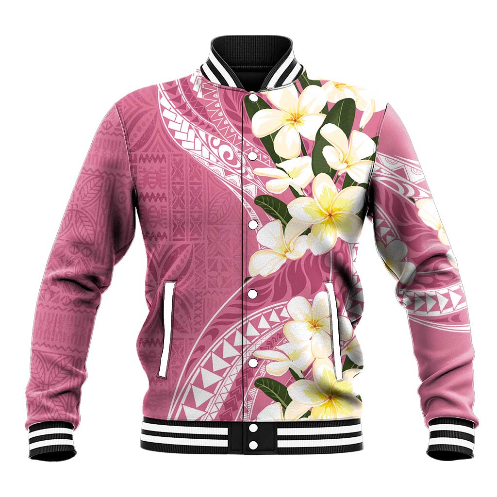 Aloha Hawaii Festive Baseball Jacket Frangipani Lace Classic - Rosy LT7 Unisex Pink - Polynesian Pride