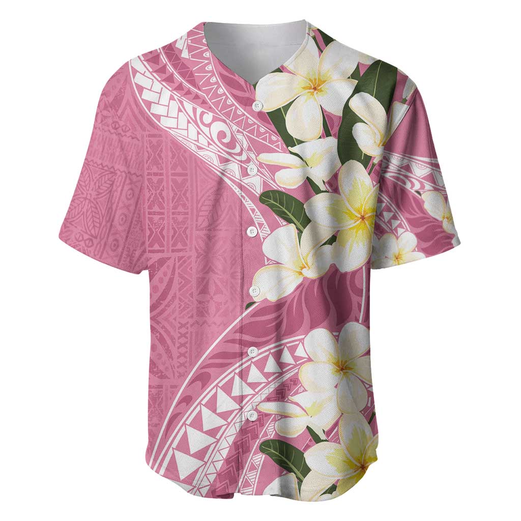 Aloha Hawaii Festive Baseball Jersey Frangipani Lace Classic - Rosy