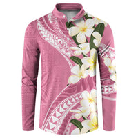 Aloha Hawaii Festive Button Sweatshirt Frangipani Lace Classic - Rosy LT7 Pink - Polynesian Pride