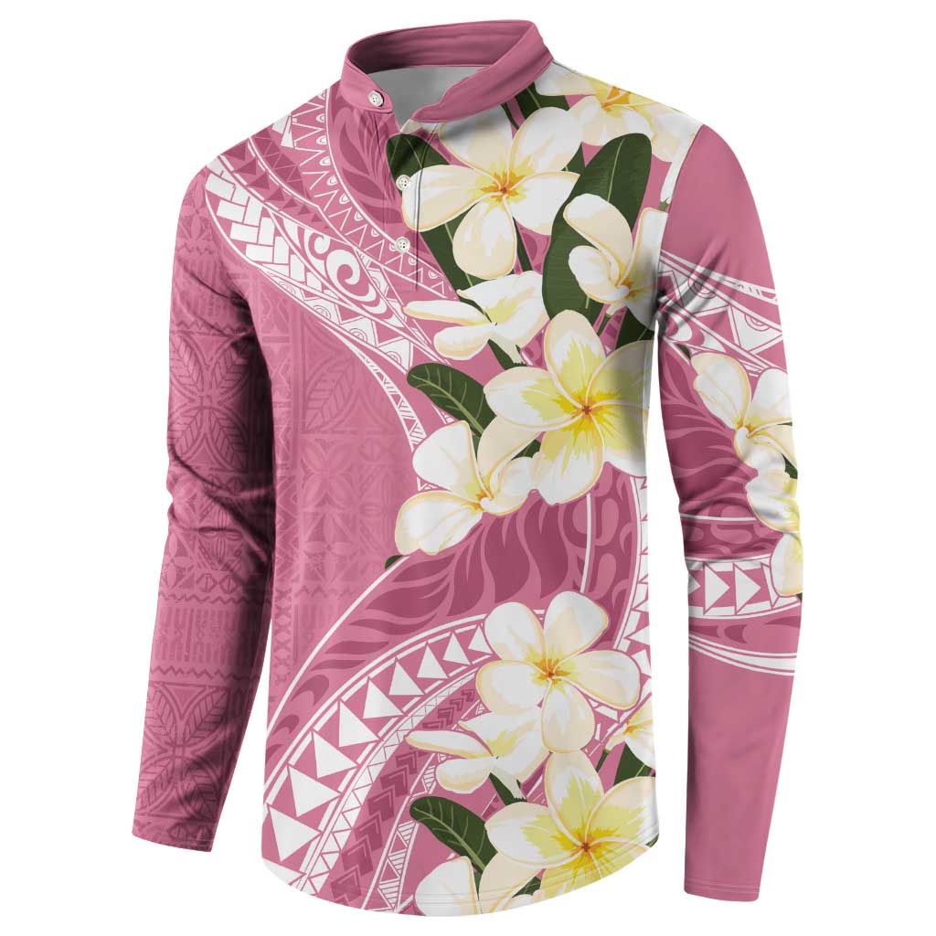 Aloha Hawaii Festive Button Sweatshirt Frangipani Lace Classic - Rosy LT7 - Polynesian Pride