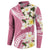 Aloha Hawaii Festive Button Sweatshirt Frangipani Lace Classic - Rosy