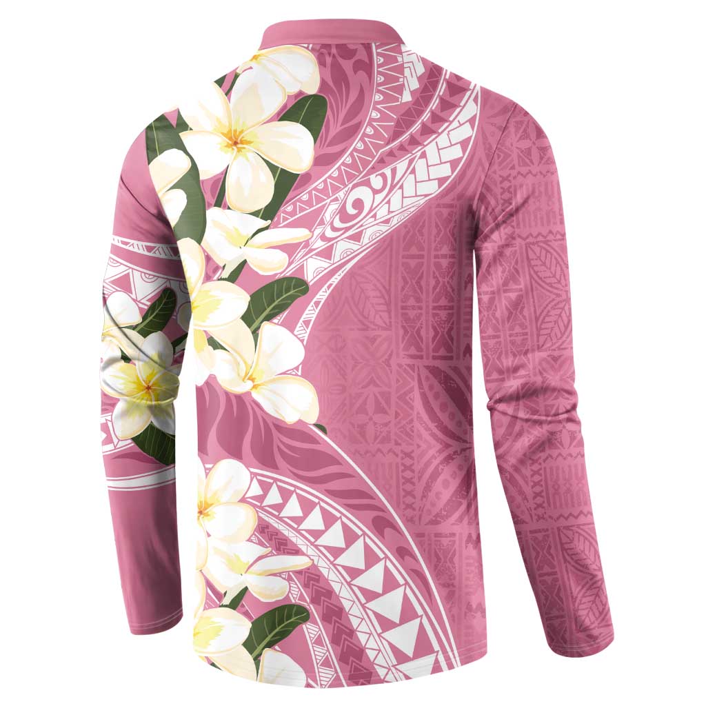 Aloha Hawaii Festive Button Sweatshirt Frangipani Lace Classic - Rosy LT7 - Polynesian Pride