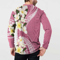 Aloha Hawaii Festive Button Sweatshirt Frangipani Lace Classic - Rosy LT7 - Polynesian Pride